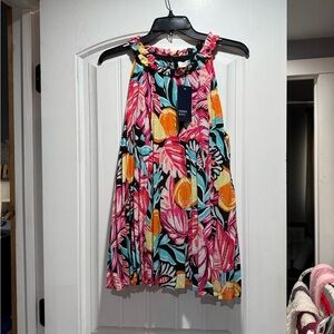 Crown & Ivy Multi Print Pleated Tank